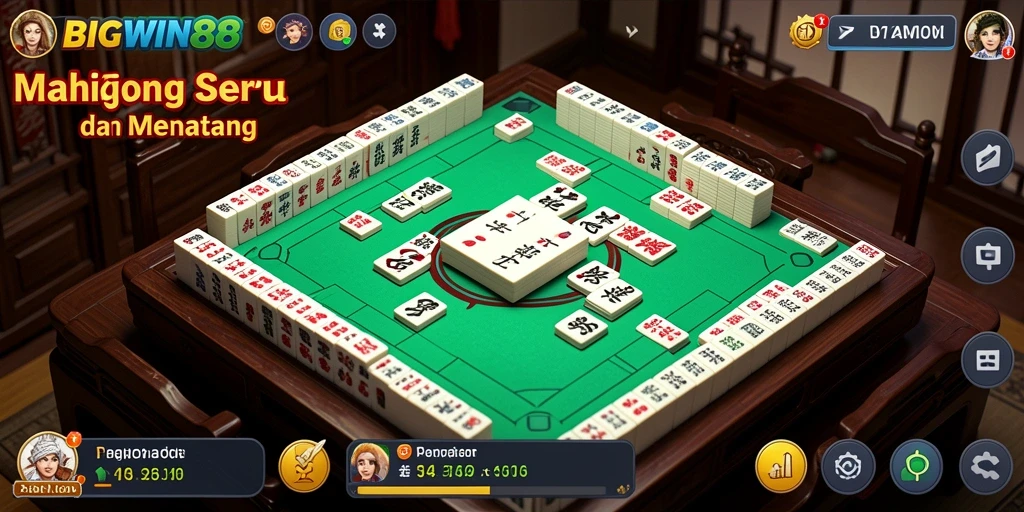 Tampilan gameplay seru dalam BIGWIN88 saat bermain Mahjong.