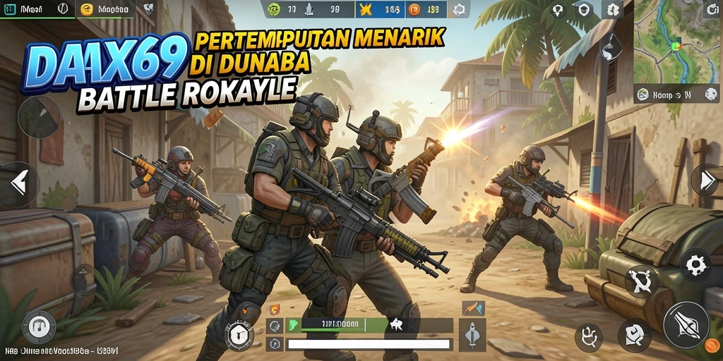 Tampilan gameplay DAX69 dengan aksi seru di medan pertempuran Battle Royale.