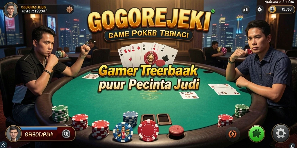 Screenshot utama GOGOREJEKI menampilkan gameplay Poker yang seru.