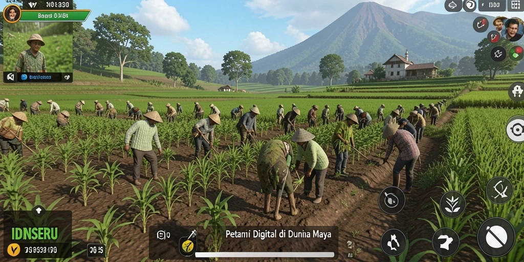 Gameplay IDNSERU menampilkan aktivitas bertani yang inspiratif dan menyenangkan.