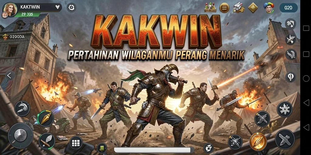 Tampilan menarik dari gameplay menara di KAKWIN yang menegangkan.