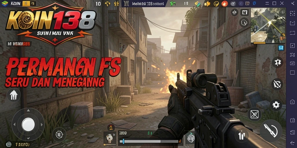 Gameplay seru dan mendebarkan dari KOIN138 dalam mode FPS.