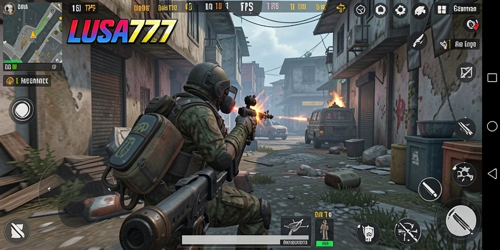 Tampilan mendebarkan gameplay LUSA777 dalam pertempuran TPS.