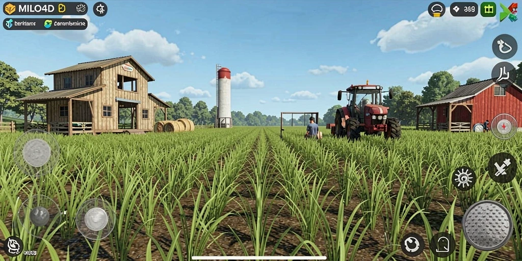 Tampilan gameplay <strong>MILO4D</strong> yang menarik dan interaktif dalam bercocok tanam.
