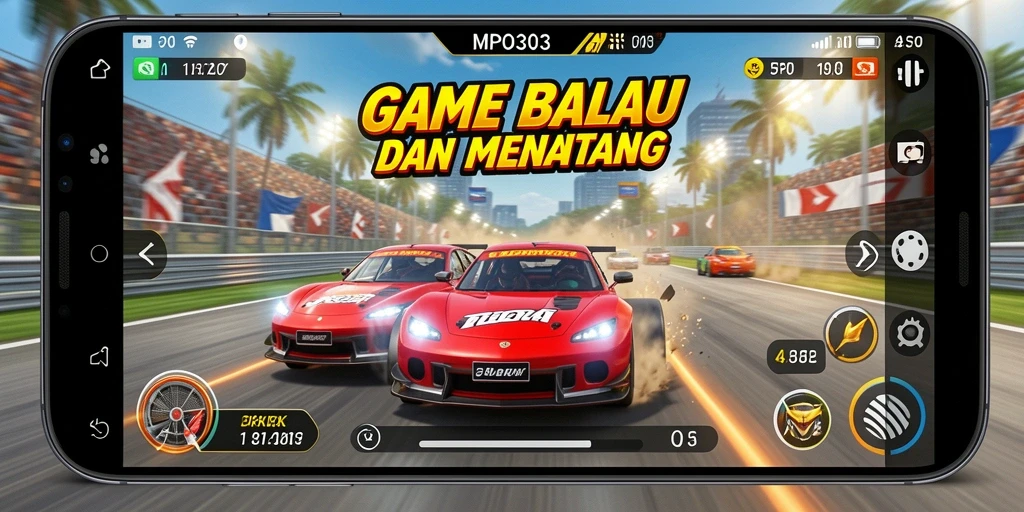 Tampilan gameplay seru dari MPO303 dengan balapan yang menegangkan.