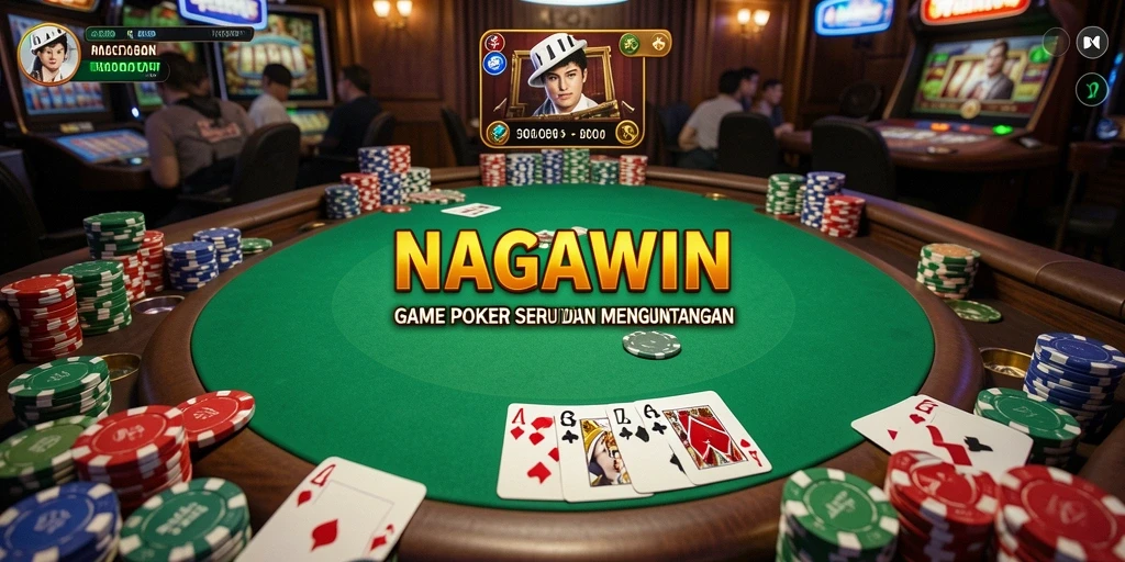 Tampilan gameplay seru dalam aplikasi NAGAWIN poker.