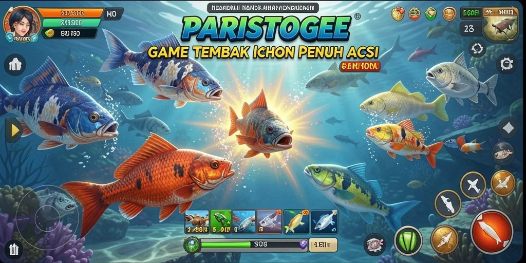 Tampilan gameplay seru dari PARISTOGEL saat menangkap ikan.