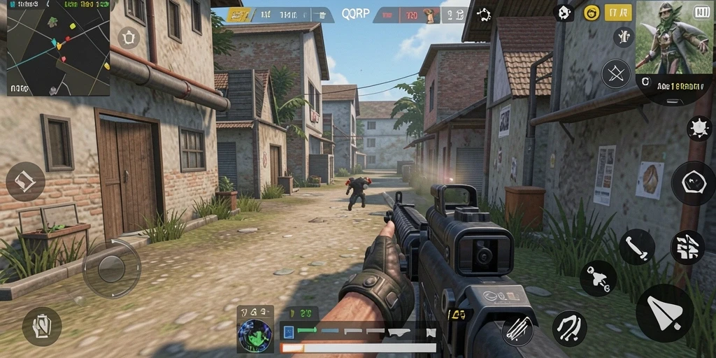 Tampilan gameplay QQRP yang mendebarkan saat baku tembak.