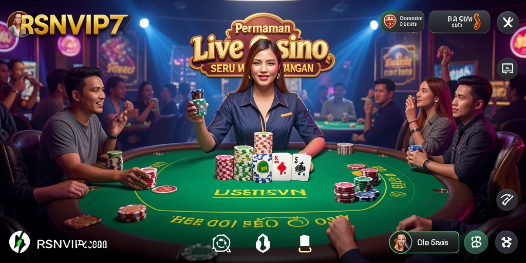 Tampilan gameplay Live Casino yang tiada duanya di RSNVIP7.