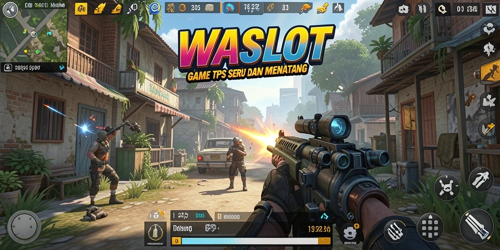 Tampilan screenshot WASLOT menampilkan aksi seru dalam gameplay TPS.