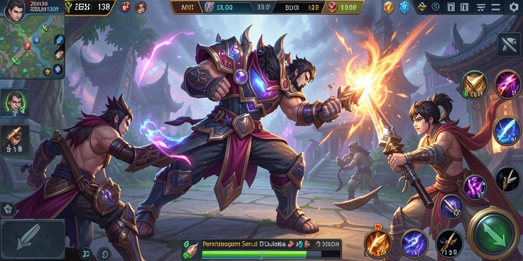 Tampilan menarik dari gameplay <strong>ZEUS138</strong> saat pertarungan sengit.